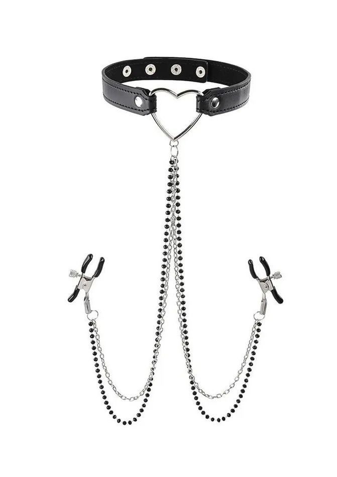 Sex and Mischief Amor Collar with Nipple Clamps Sex and Mischief Couples