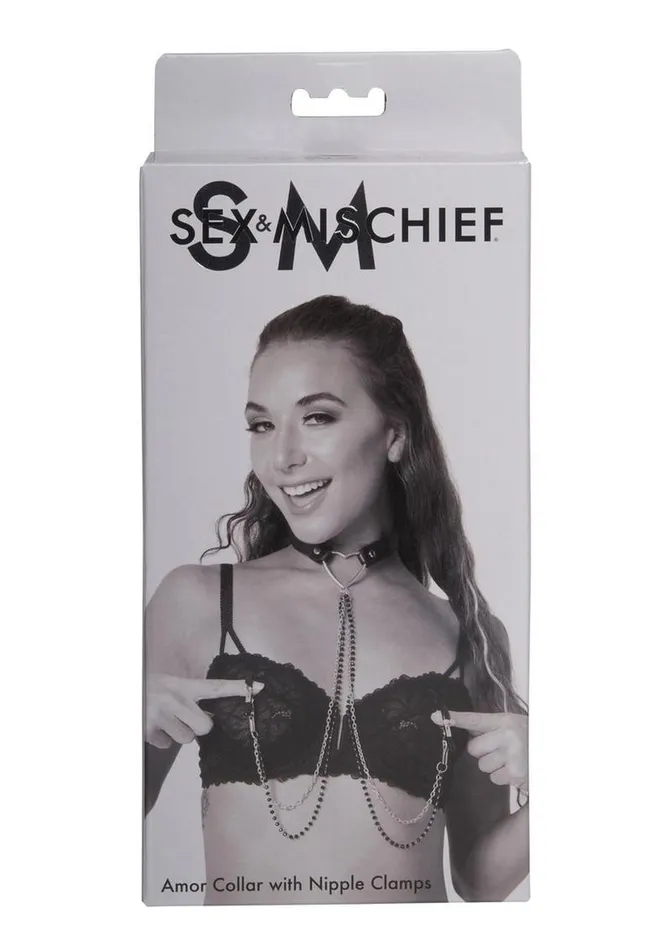 Sex and Mischief Amor Collar with Nipple Clamps Sex and Mischief Couples