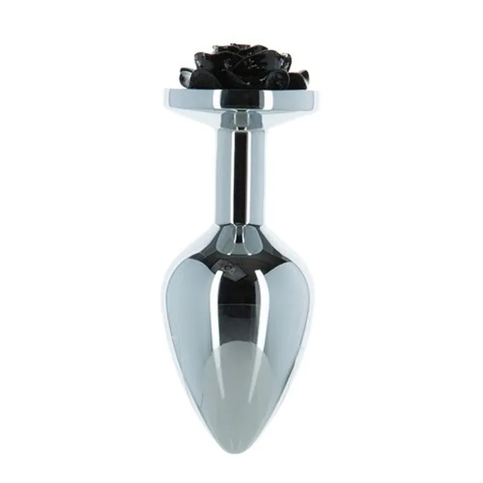 The Toolshed AU Anal Black Rose 3in Metal Butt Plug