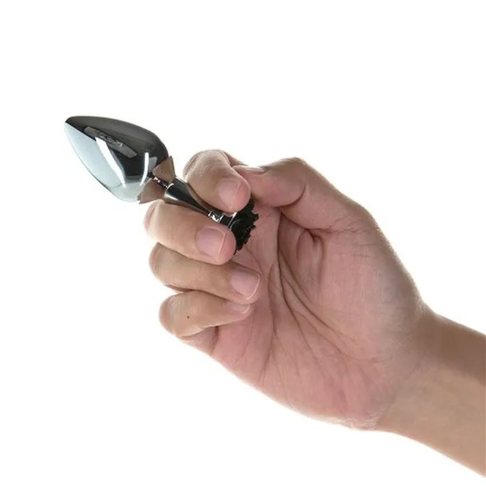 The Toolshed AU Anal Black Rose 3in Metal Butt Plug