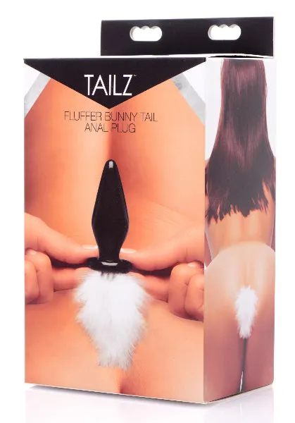XR Brands Anal White Fluffer Bunny Tail Glass Anal Plug XR Brands Anal White Fluffer Bunny Tail Glass Anal Plug