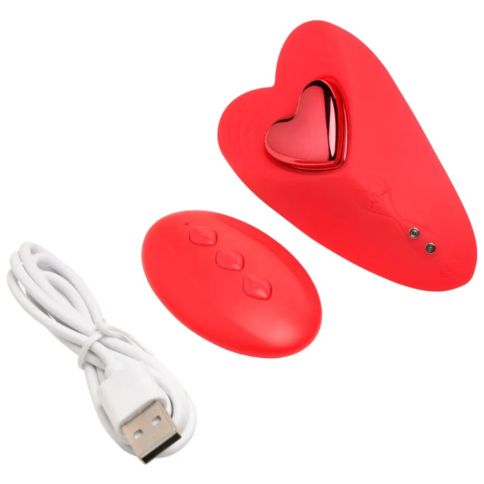 XR Brands Frisky Female Sex Toys Love Connection Silicone Panty Vibe With Remote Control Red