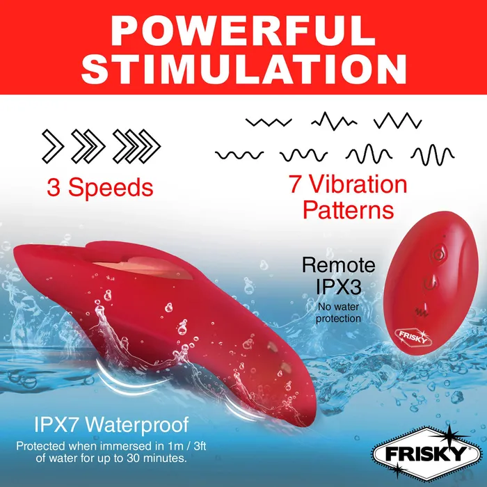 XR Brands Frisky Female Sex Toys Love Connection Silicone Panty Vibe With Remote Control Red XR Brands Frisky Female Sex Toys Love Connection Silicone Panty Vibe With Remote Control Red