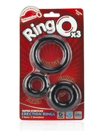 Anal Screaming O Ringo X3 6 Count White Box Black