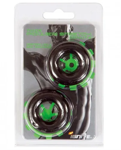 Anal SI Novelties Thick Power Stretch Donuts 2 Pack Black