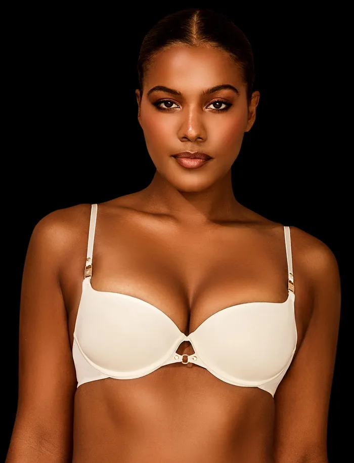 Honey Birdette Everyday Smooths Ivory Push Up Bra Vibrators