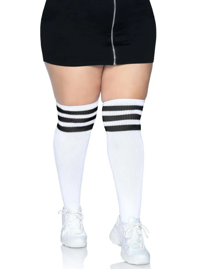 Leg Avenue Anal Over the Knee Athletic Socks 1x2x Whiteblack