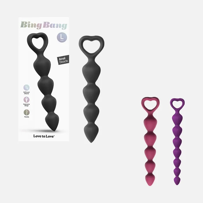 Love to Love Male Sex Toys Bing Bang Non Vibrating Anal Plug Large Black Love to Love Male Sex Toys Bing Bang Non Vibrating Anal Plug Large Black