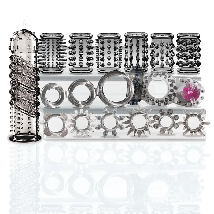 Male Sex Toys Icon Brands The 9s TryCurious Cock Ring and Sleeve Set