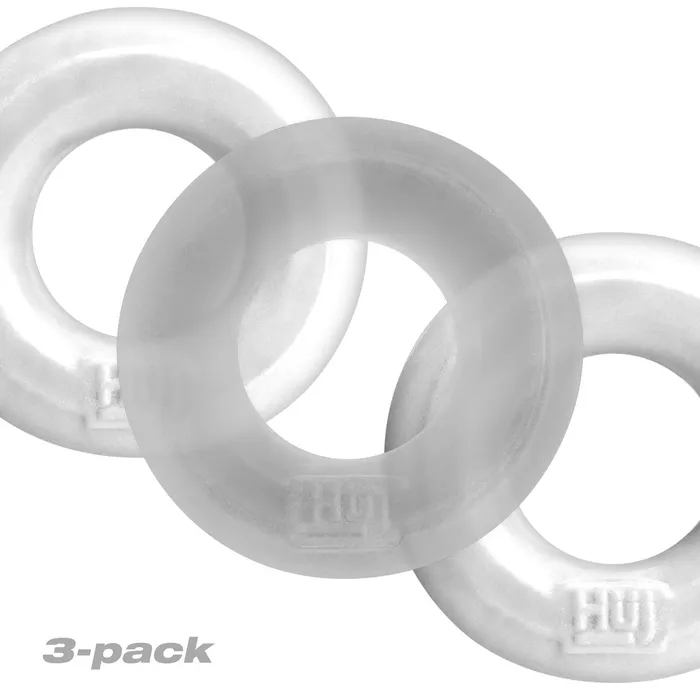 Male Sex Toys Oxballs Huj3 CRing 3Pack White Clear Ice