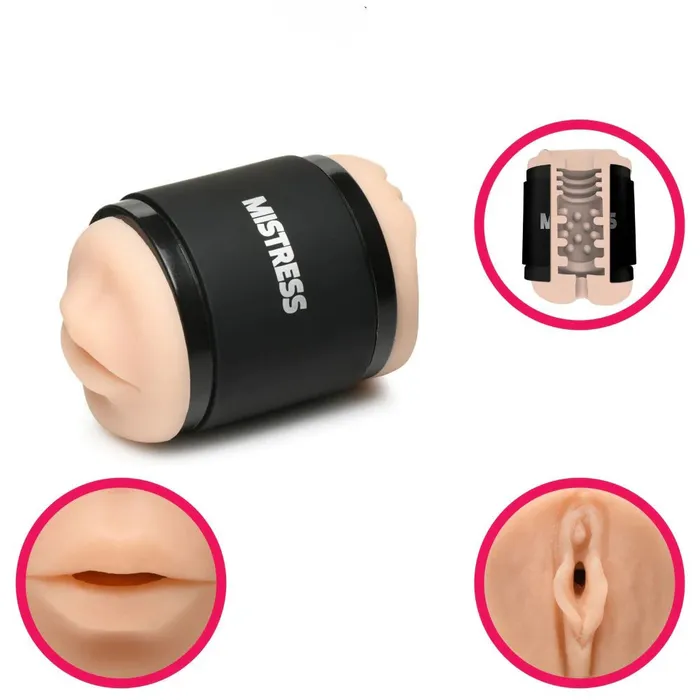 Mistress Double Shot Mouth and Pussy Stroker Light Curve Toys Male Sex Toys