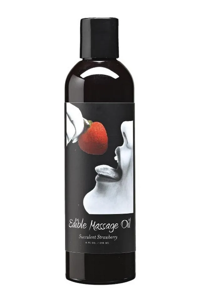 Pink Cherry Couples Edible Massage Oil 8oz236ml in Strawberry