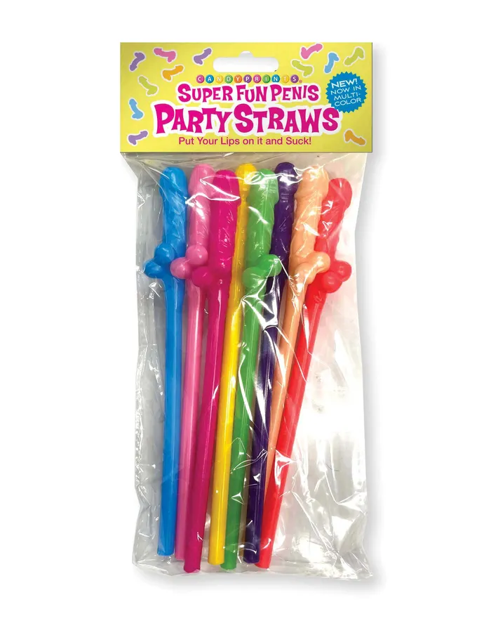 Super Fun Penis Straws Multicolor Little Genie Male Sex Toys