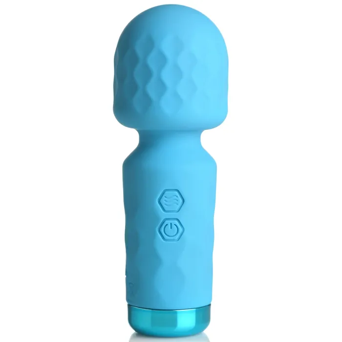 XR Brands Vibrators 10x Mini Silicone Wand Blue