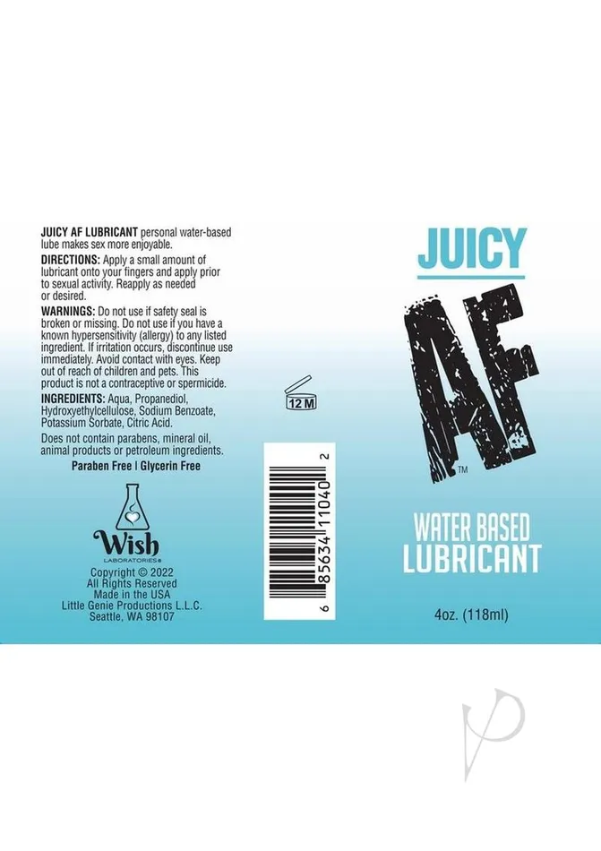 Af Juicy AF Water Based Lubricant 4oz Lubricants Af Juicy AF Water Based Lubricant 4oz Lubricants