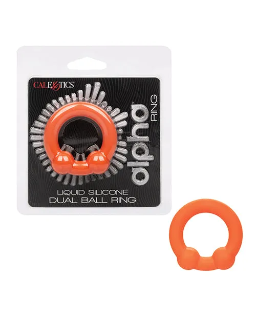 Alpha Liquid Silicone Dual Ball Ring Orange Alpha Male Sex Toys Alpha Liquid Silicone Dual Ball Ring Orange Alpha Male Sex Toys