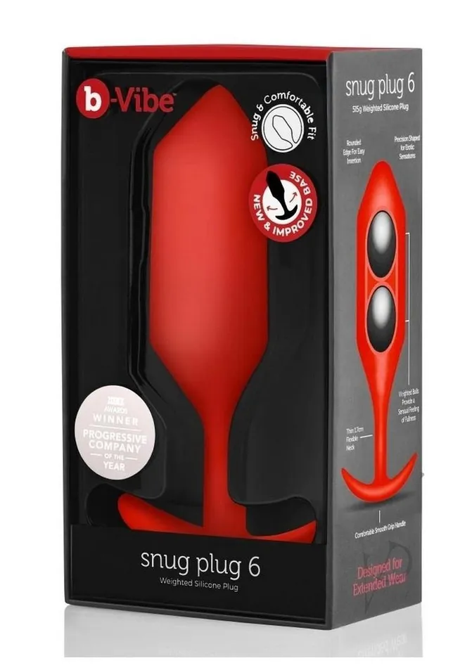 Anal B Vibe BVibe Snug Plug 6 Silicone Weighted Anal Plug Red