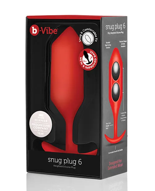 Anal B Vibe BVibe Snug Plug 6 Silicone Weighted Anal Plug Red