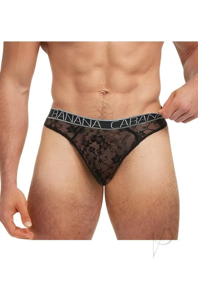 Anal Banana Cabana Banana Cabana Lace Nights Thong MediumLarge Black Anal Banana Cabana Banana Cabana Lace Nights Thong MediumLarge Black