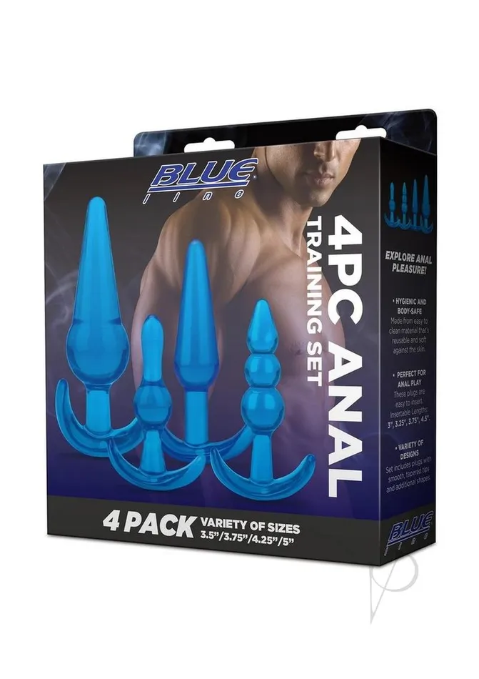 Anal Blue Line Cand B Gear Blue Line Anal Training Set 4 Piece Blue