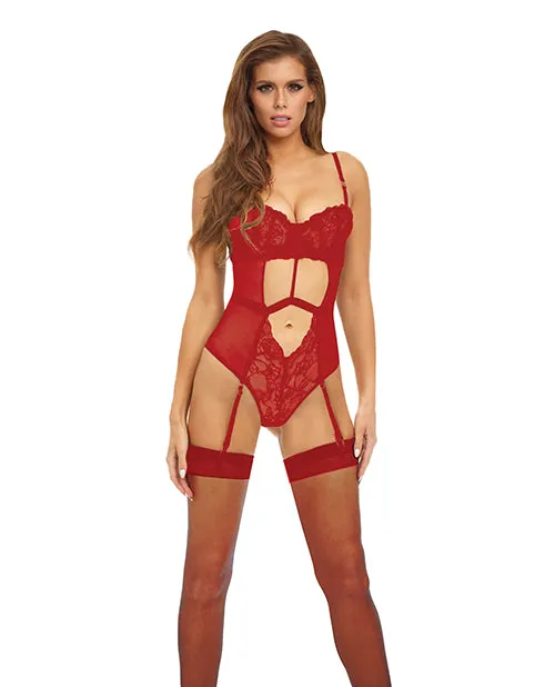 Anal Bombshell Boudoir Bombshell Boudoir Strap Overlay Teddy Red LG