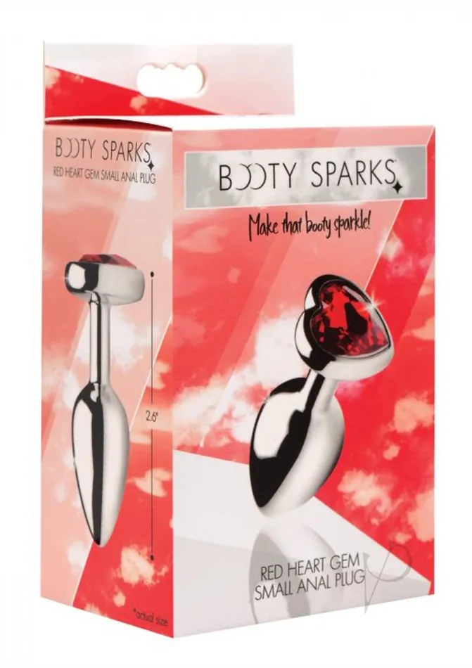 Anal Booty Sparks Booty Sparks Heart Gem Small Anal Plug Red