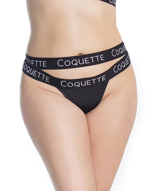 Anal Coquette Fine Lace Back wDouble Strap Waistband Black XL