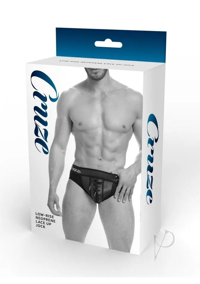 Anal Cruze Cruze KickOff Lace Up Jock Brief SmallMedium Black
