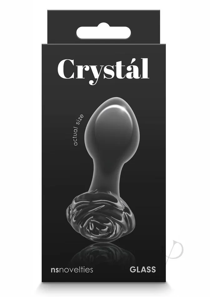 Anal Crystal Crystal Premium Glass Rose Probe Black
