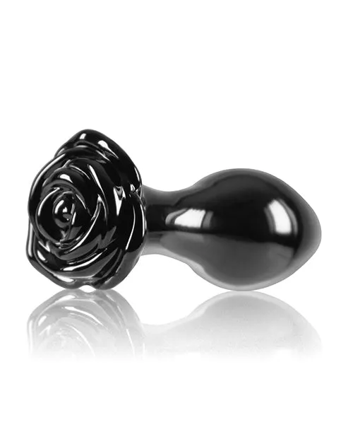 Anal Crystal Crystal Premium Glass Rose Probe Black Anal Crystal Crystal Premium Glass Rose Probe Black