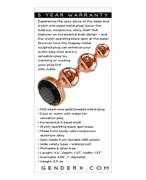 Anal Gender X Gold Digger Anal Plug Medium Rose GoldBlack Gender X