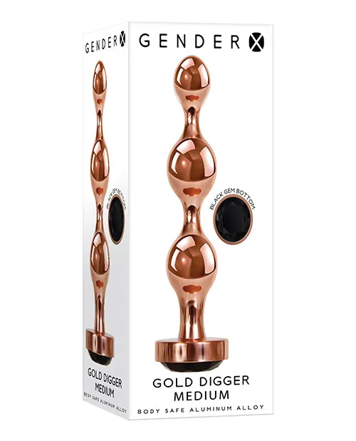 Anal Gender X Gold Digger Anal Plug Medium Rose GoldBlack Gender X