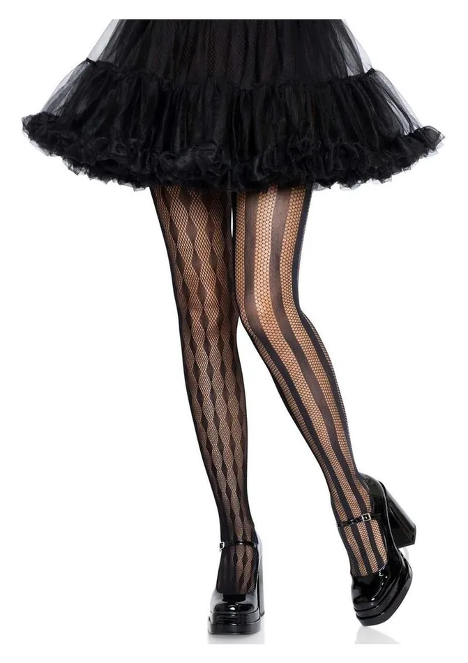 Anal Leg Avenue Leg Avenue Harlequin Net Tights OS Black