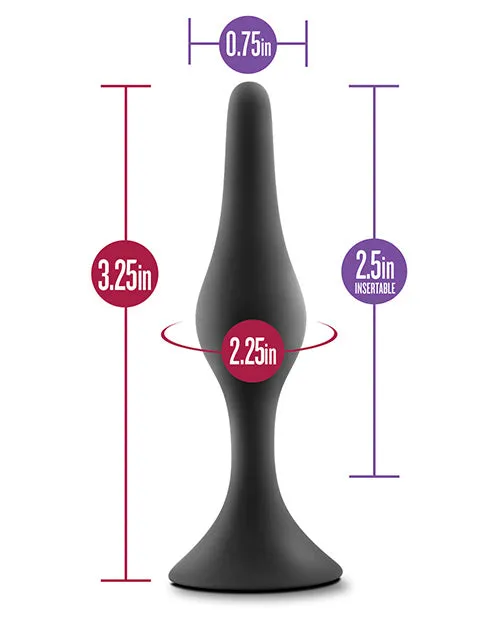 Anal Luxe Luxe Beginner Silicone Butt Plug Small Black Anal Luxe Luxe Beginner Silicone Butt Plug Small Black