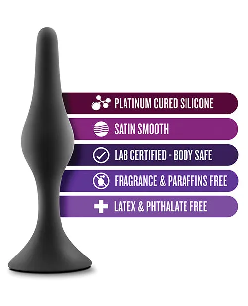 Anal Luxe Luxe Beginner Silicone Butt Plug Small Black Anal Luxe Luxe Beginner Silicone Butt Plug Small Black