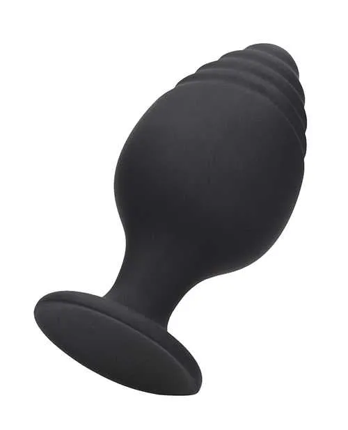 Anal Ouch Shots Ouch Rippled Butt Plug Set Black Anal Ouch Shots Ouch Rippled Butt Plug Set Black