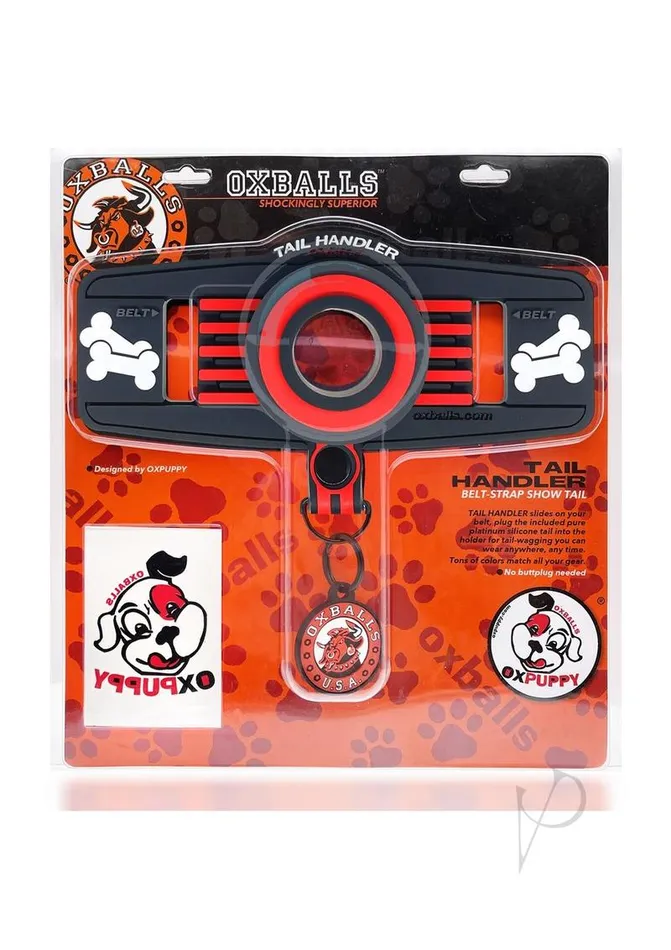 Anal Oxballs Tail Handler Belt Strap Silicone Tail Red Oxballs