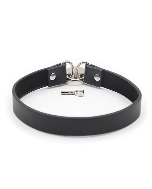 Anal Plesur Plesur PVC Collar wHeart Lock Black Anal Plesur Plesur PVC Collar wHeart Lock Black