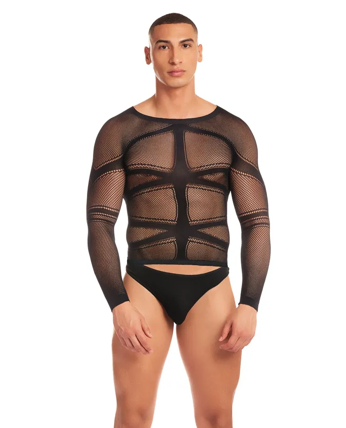 Anal Rainbow Party Rainbow Party Cam Boy Mesh 2 pc Set Black SM