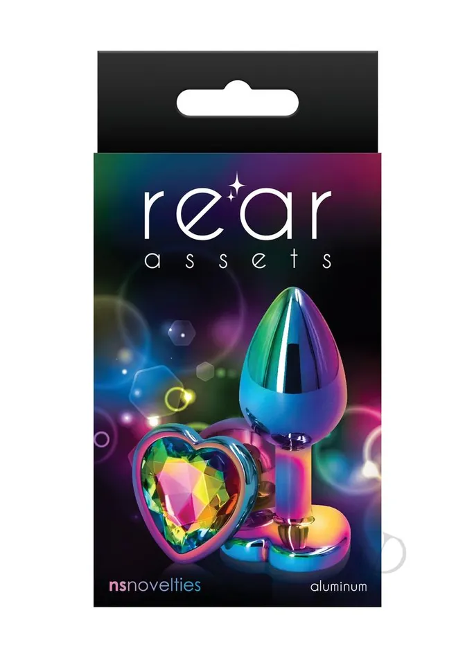 Anal Rear Assets Rear Assets Multicolor Heart Anal Plug Small Rainbow
