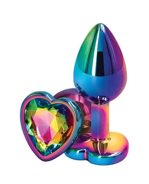 Anal Rear Assets Rear Assets Multicolor Heart Anal Plug Small Rainbow