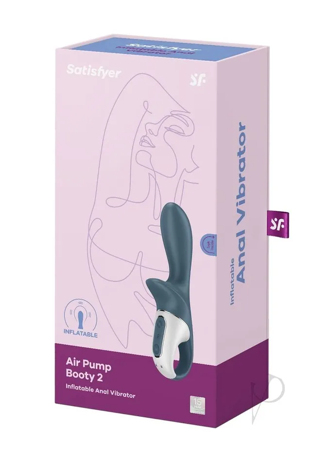 Anal Satisfyer Satisfyer Air Pump Booty 2 Rechargeable Silicone Anal Probe Gray