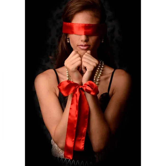 Anal Scarlet Red Satin Sash Set GreyGasm