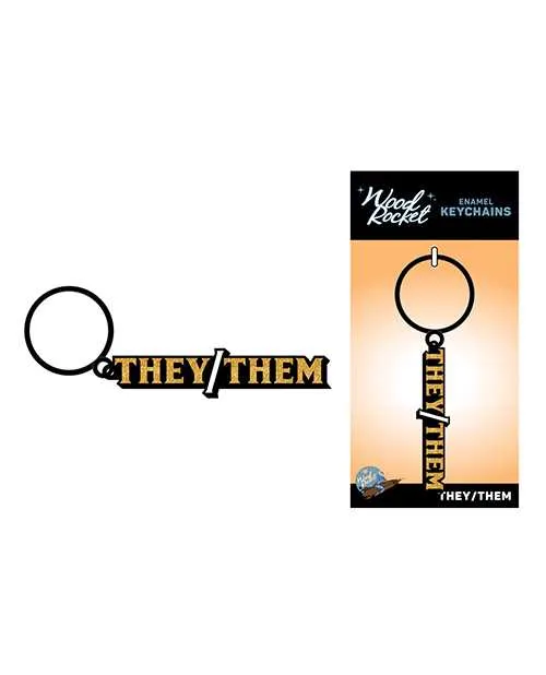 Anal Wood Rocket Wood Rocket TheyThem Keychain BlackGold
