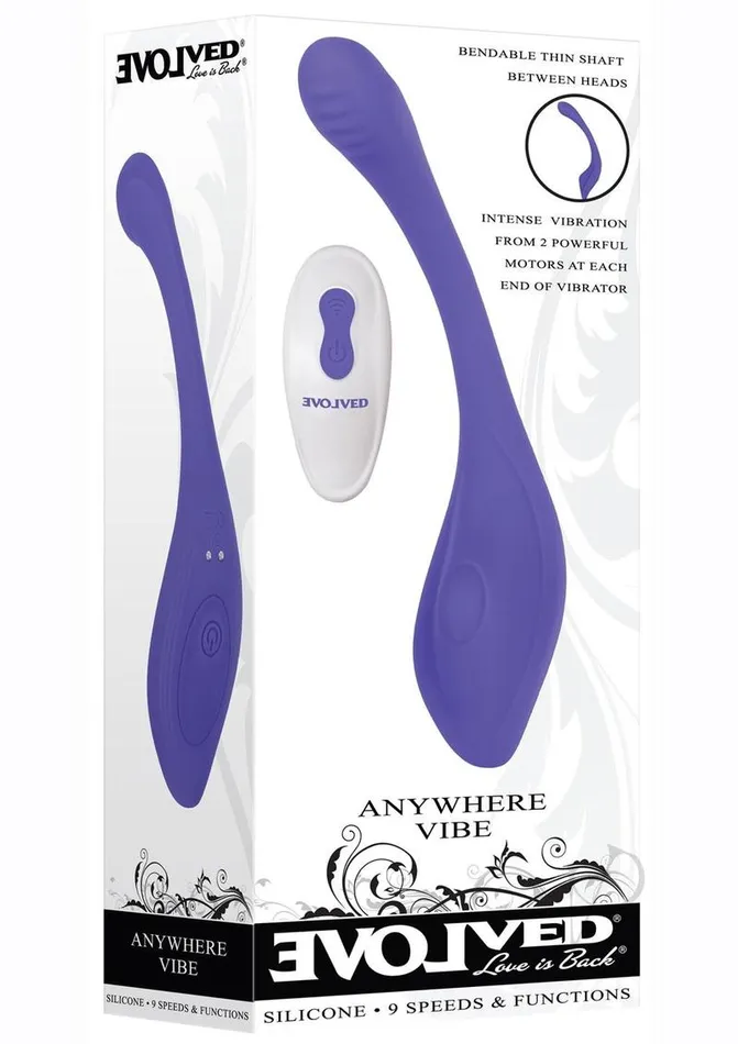 Anywhere Vibrator with Remote Control Purple Evolved Female Sex Toys