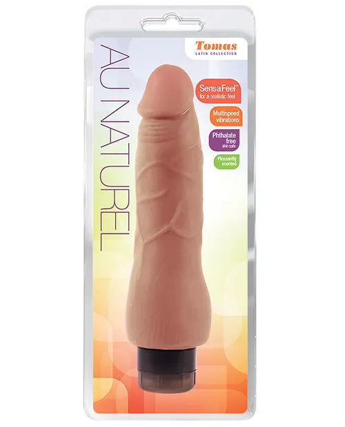 Au Naturel Female Sex Toys Au Naturel Tomas Vibrating Dildo 9in Caramel