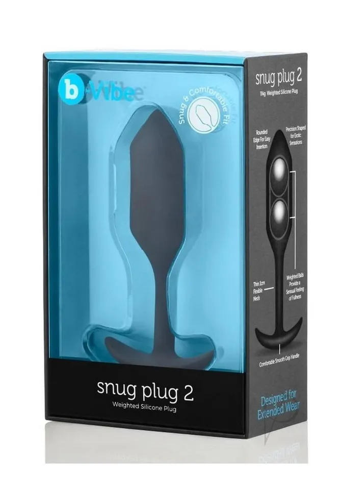 B Vibe Anal BVibe Snug Plug 2 Silicone Weighted Anal Plug Black
