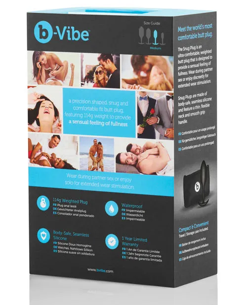 B Vibe Anal BVibe Snug Plug 2 Silicone Weighted Anal Plug Black