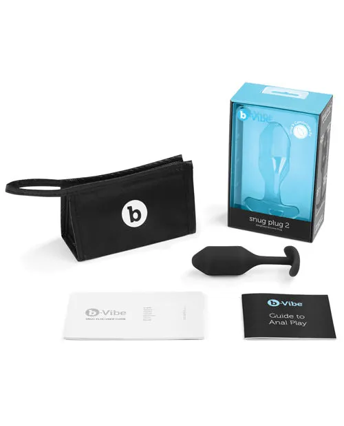 B Vibe Anal BVibe Snug Plug 2 Silicone Weighted Anal Plug Black
