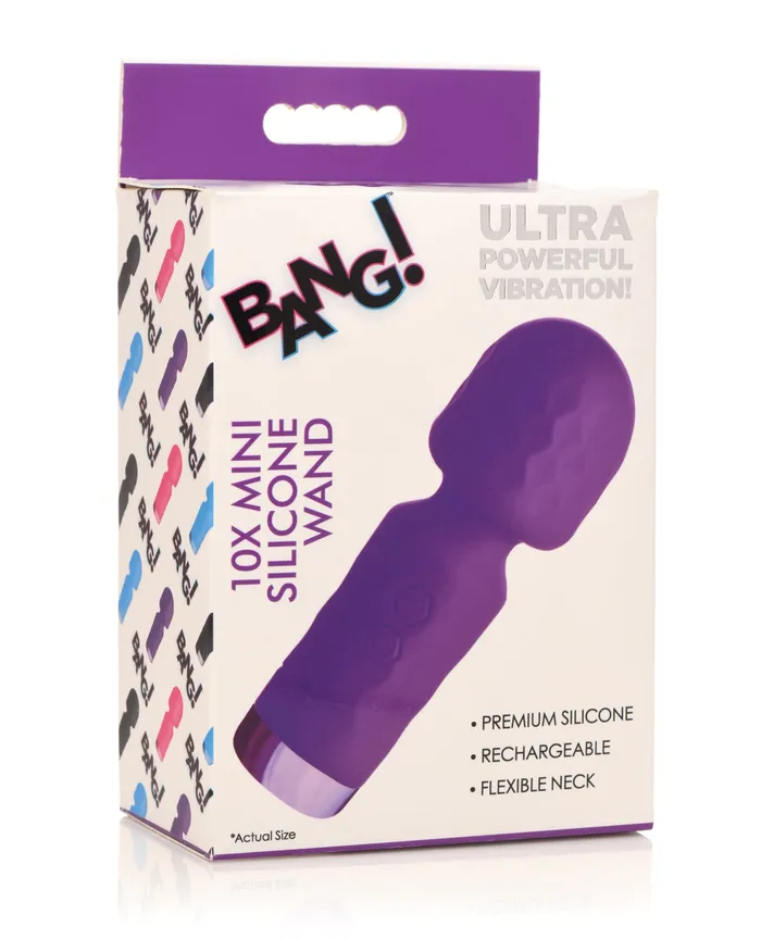 Bang Vibrators Bang 10X Mini Silicone Rechargeable Wand Purple